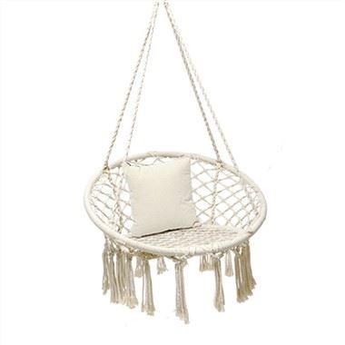 Hamac de camping alb de formă rotundă